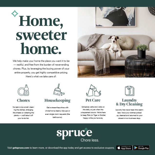 Apartments for rent in Spring TX Spruce cleaning flyer - Apartments for rent in Spring TX, home, sweeter home.