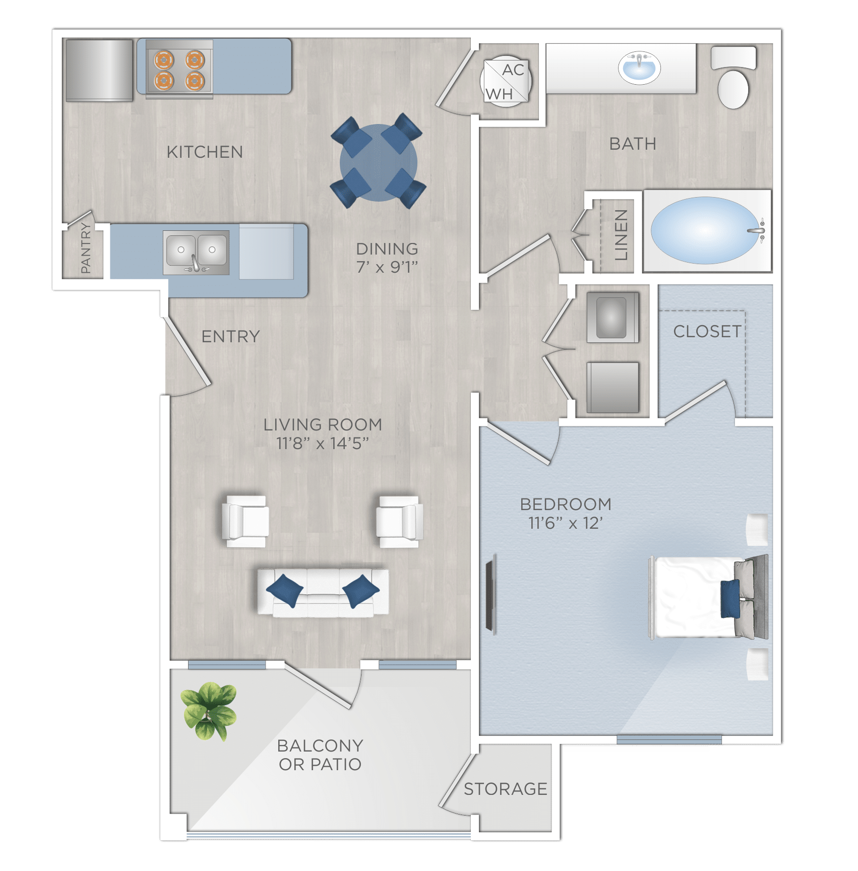 One Bedroom Apartments in Tomball, TX - The Preserve at Spring Creek - A1