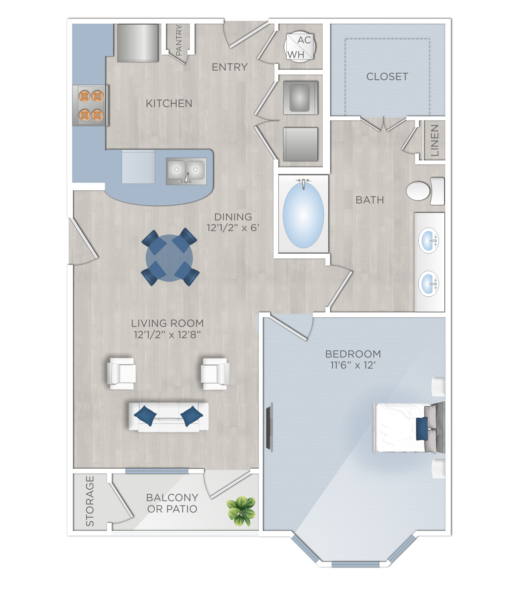 One Bedroom Apartments in Tomball, TX - The Preserve at Spring Creek - A2
