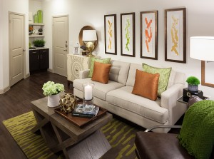 One Bedroom Apartments For Rent in Tomball, TX - Model Living Room